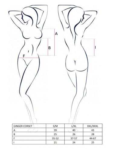 Bielizna-GINGER CORSET black S/M - Casmir