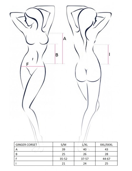 Bielizna-GINGER CORSET black S/M - Casmir