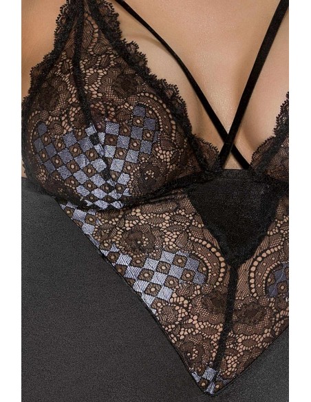 Bielizna-GIORGIA CHEMISE black S/M - Casmir