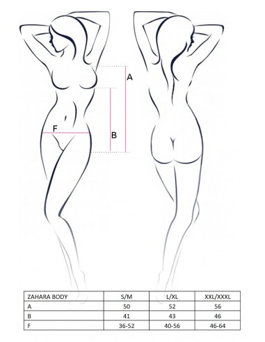 Bielizna-ZAHARA BODY black XXL/XXXL - Casmir