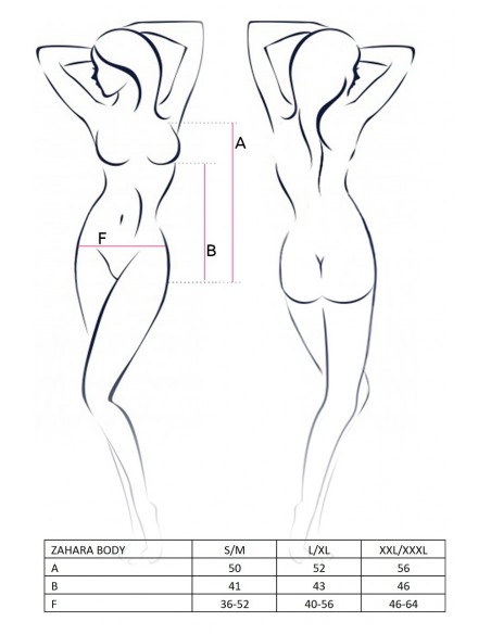 Bielizna-ZAHARA BODY black XXL/XXXL - Casmir