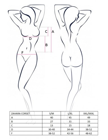 Bielizna-ZAHARA CORSET black XXL/XXXL - Casmir