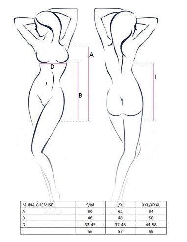 Bielizna-MUNA CHEMISE pink S/M - Casmir