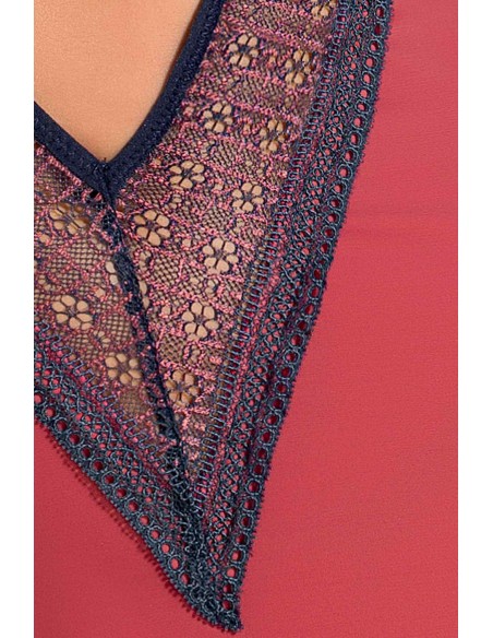 Bielizna-SYLVIANE CHEMISE coral XXL/XXXL - Casmir