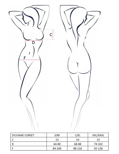 Bielizna-SYLVIANE CORSET coral S/M - Casmir