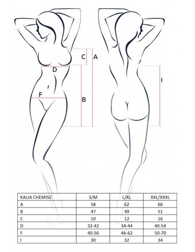 Bielizna-KALIA CHEMISE black S/M - Casmir