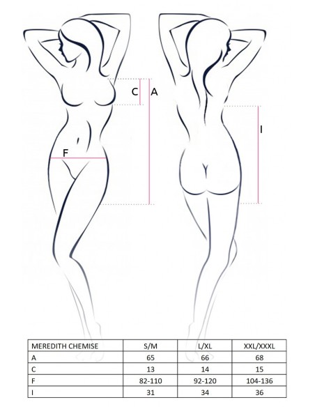 Bielizna-MEREDITH CHEMISE black S/M - Casmir