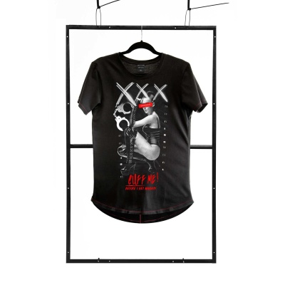 T-shirt men black fashion - 1