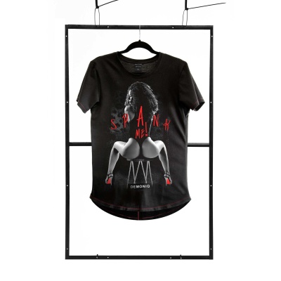 T-shirt men black fashion - 1