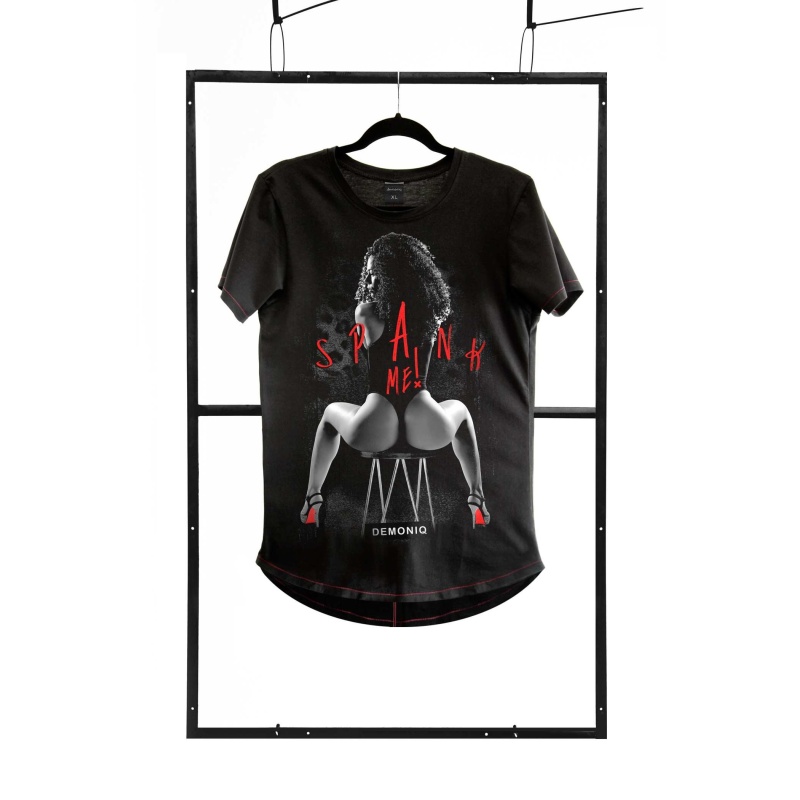 T-shirt men black fashion - 1