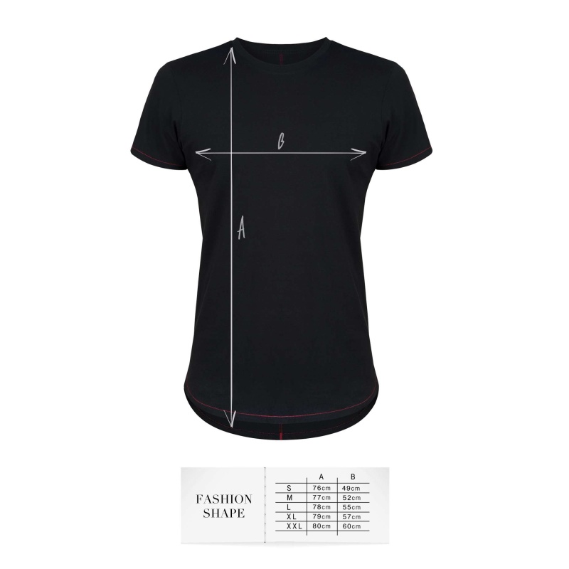 T-shirt men black fashion - 4