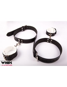 Kajdanki - Kajdanki męskie na uda, białe