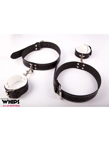 Kajdanki - Kajdanki męskie na uda, białe