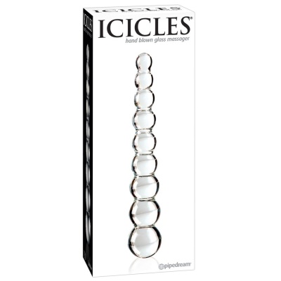 Icicles No. 2 Szklane Dildo z 9 Stymulującymi Kulkami, 22,5 cm - 1