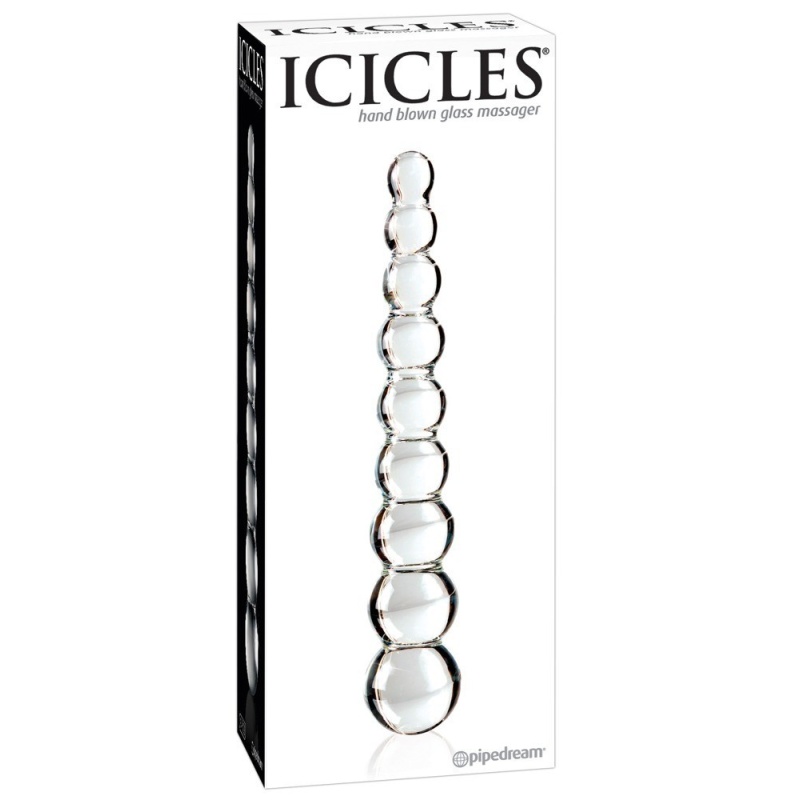 Icicles No. 2 Szklane Dildo z 9 Stymulującymi Kulkami, 22,5 cm - 1