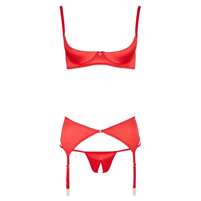 Shelf Bra Set red 80B/M - 4