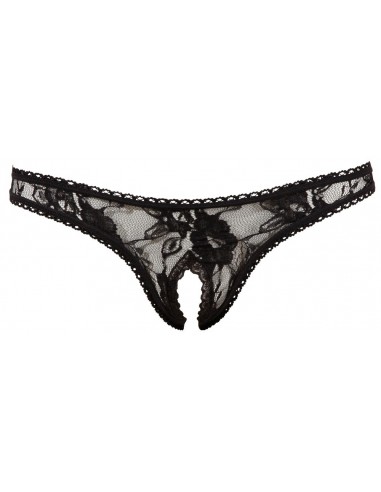 Crotchless String black S