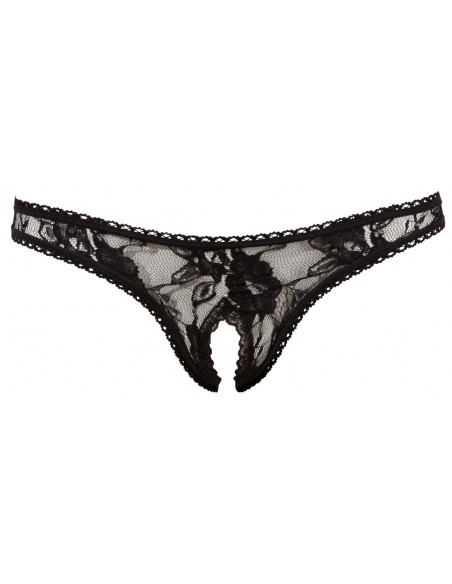Crotchless String black S