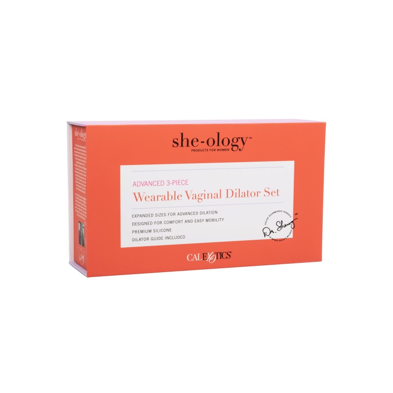 Zestaw 3 rozszerzaczy dopochwowych She-ology Advanced Wearable z elastycznymi podstawami 7,95–9,46 cm - 2
