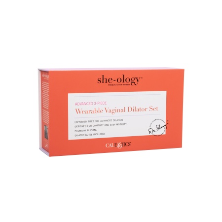 Zestaw 3 rozszerzaczy dopochwowych She-ology Advanced Wearable z elastycznymi podstawami 7,95–9,46 cm - 2