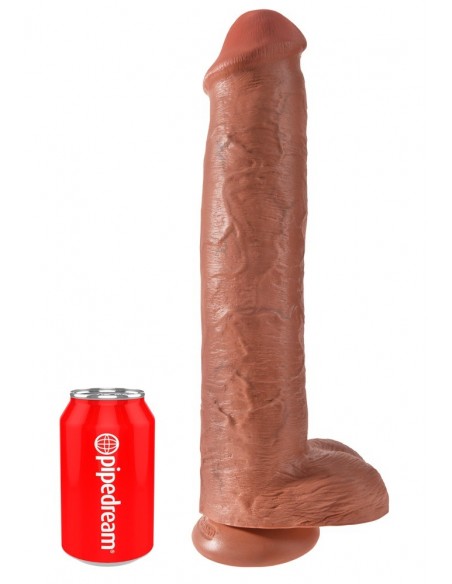 King Cock 15" Cock w Balls Tan