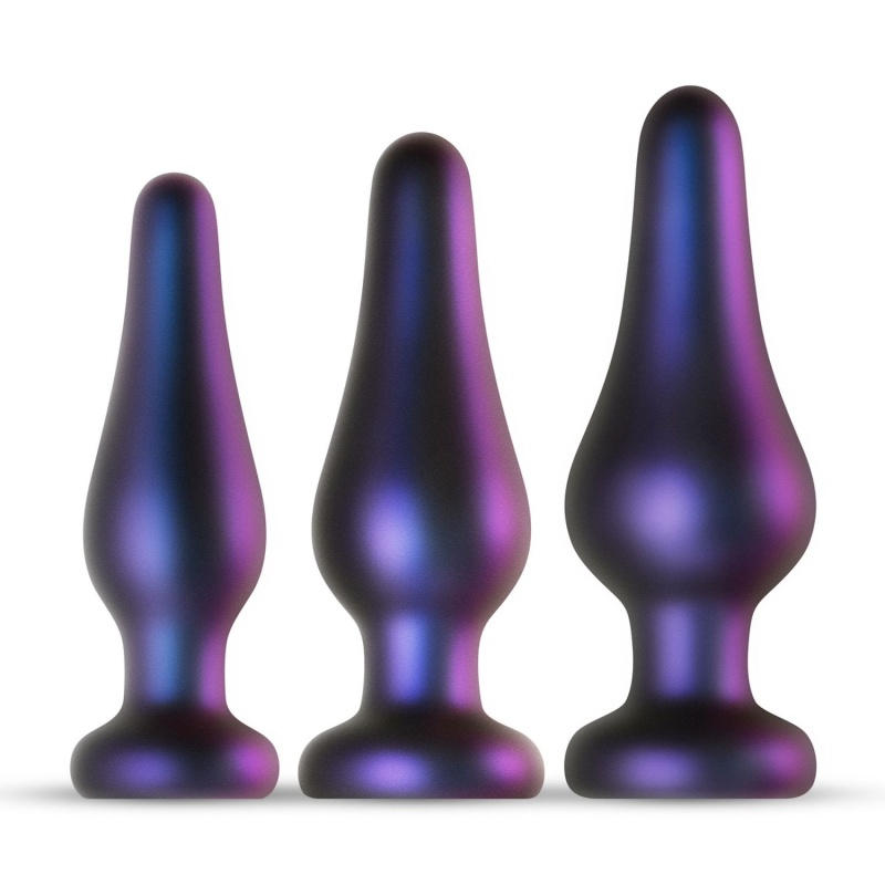 Zestaw zatyczek analnych Comets - 3 stopniowane rozmiary z miękkiego silikonu, dł. 10-13 cm, średnica 2,9-4,6 cm - 2
