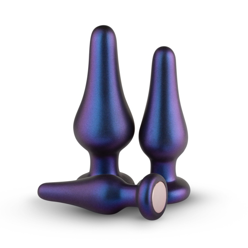 Zestaw zatyczek analnych Comets - 3 stopniowane rozmiary z miękkiego silikonu, dł. 10-13 cm, średnica 2,9-4,6 cm - 3