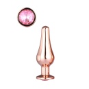 Korek analny Rose Gold Pleasure Plug S - stożkowy, aluminiowy, 9 cm - 1
