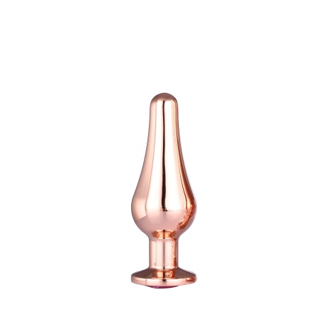 Korek analny Rose Gold Pleasure Plug S - stożkowy, aluminiowy, 9 cm - 2
