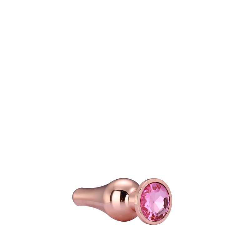 Korek analny Rose Gold Pleasure Plug S - stożkowy, aluminiowy, 9 cm - 3