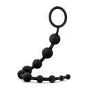 Koraliki analne Anal Adventures Platinum - 10 stopniowanych kulek z silikonu Ultrasilk, giętki trzon i pętelka, 31,7 cm - 4