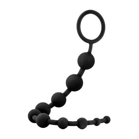 Koraliki analne Anal Adventures Platinum - 10 stopniowanych kulek z silikonu Ultrasilk, giętki trzon i pętelka, 31,7 cm - 5