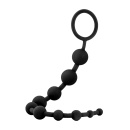 Koraliki analne Anal Adventures Platinum - 10 stopniowanych kulek z silikonu Ultrasilk, giętki trzon i pętelka, 31,7 cm - 5