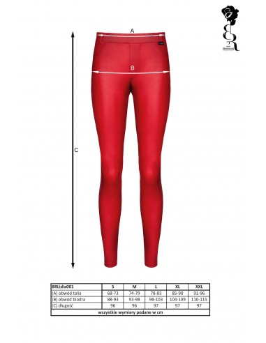 Bielizna - BRLIDIA001 legginsy czerwone rozmiar S