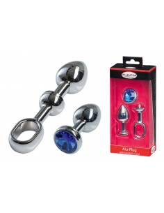 MALESATION Alu-Plug with handle & crystal small, chrome