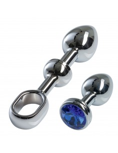 MALESATION Alu-Plug with handle & crystal small, chrome 2