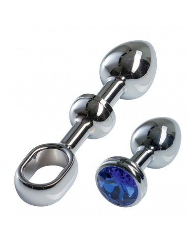 MALESATION Alu-Plug with handle & crystal small, chrome