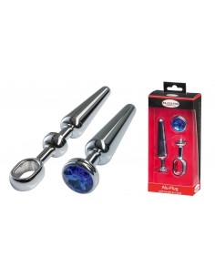 MALESATION Alu-Plug with handle & crystal medium, chrome
