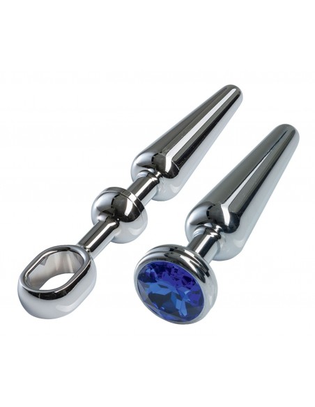 MALESATION Alu-Plug with handle & crystal medium, chrome