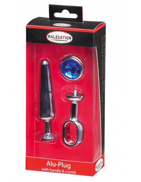 MALESATION Alu-Plug with handle & crystal medium, chrome