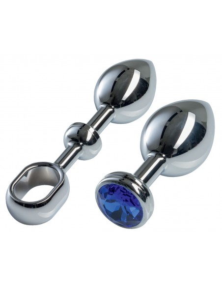MALESATION Alu-Plug with handle & crystal large, chrome