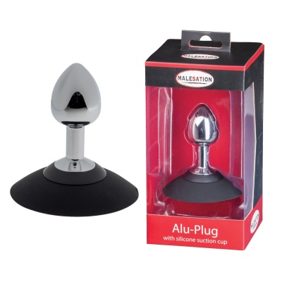 MALESATION Alu-Plug with suction cup small, chrome - 1