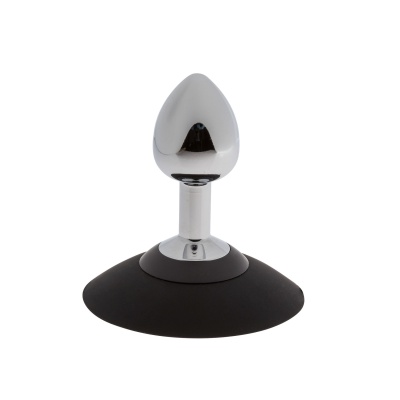 MALESATION Alu-Plug with suction cup small, chrome - 1 2