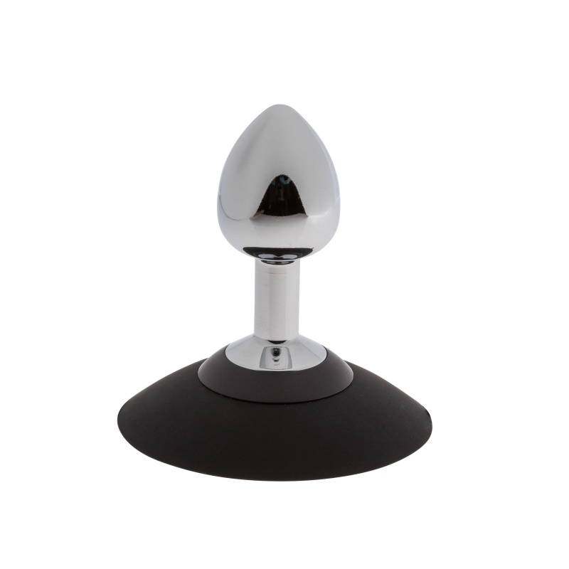 Korek analny MALESATION Alu-Plug chromowany z odpinaną przyssawką, średnica 3 cm - 2