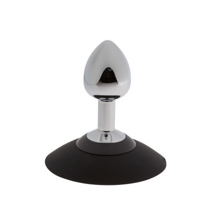 Korek analny MALESATION Alu-Plug chromowany z odpinaną przyssawką, średnica 3 cm - 2
