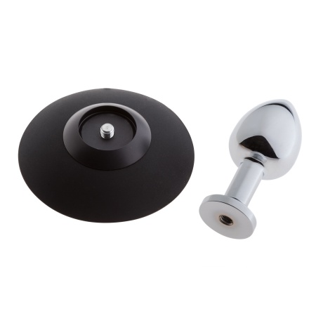 Korek analny MALESATION Alu-Plug chromowany z odpinaną przyssawką, średnica 3 cm - 3