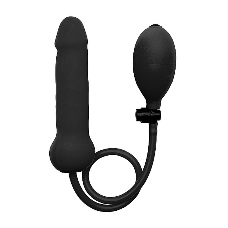 Sztuczny Penis Inflatable Silicone Dong - Black - 1