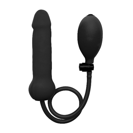 Sztuczny Penis Inflatable Silicone Dong - Black - 1