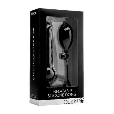Sztuczny Penis Inflatable Silicone Dong - Black - 1 2