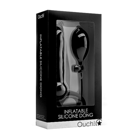 Sztuczny Penis Inflatable Silicone Dong - Black - 2